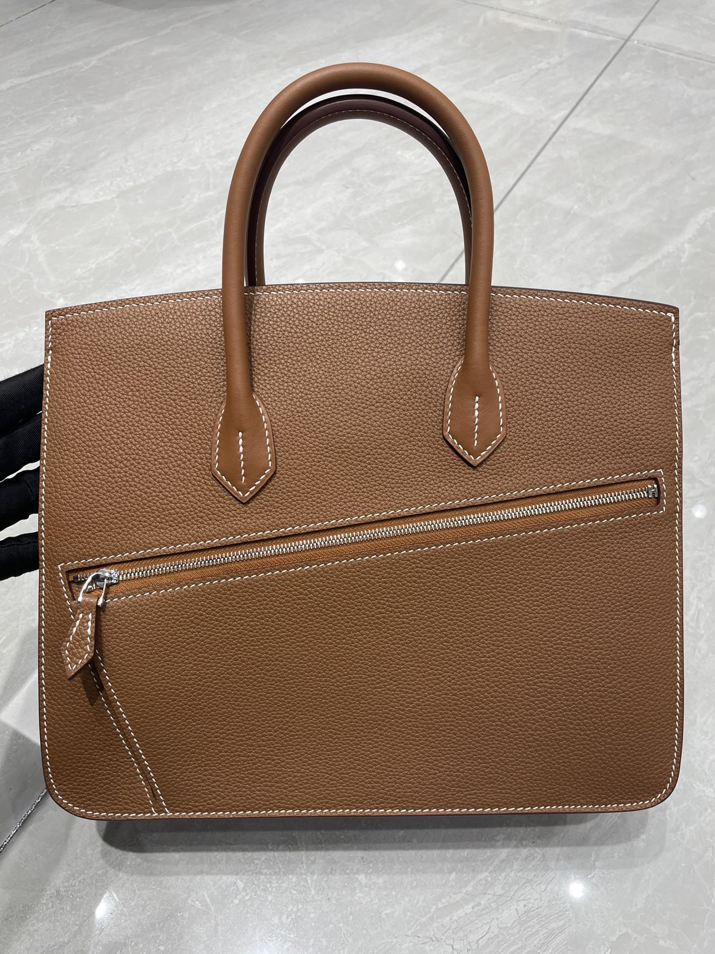 Hermes Birkin 30CM Swift and Togo Leather Handbag Brown